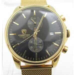 Men Cheetah Chrono Quartz WR Analog 42mm Round Watch (H848) "New Battery"
